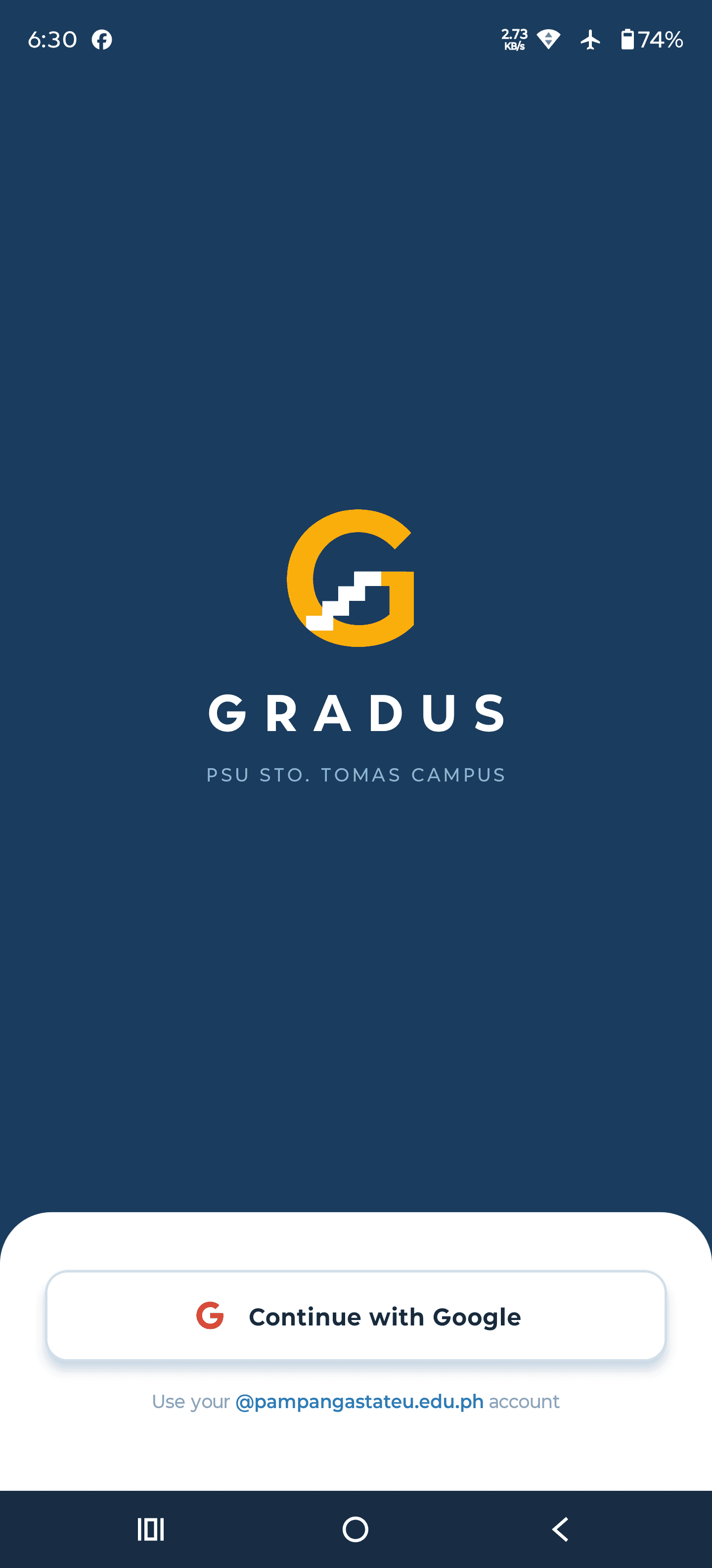 Mobile student sign-in screen