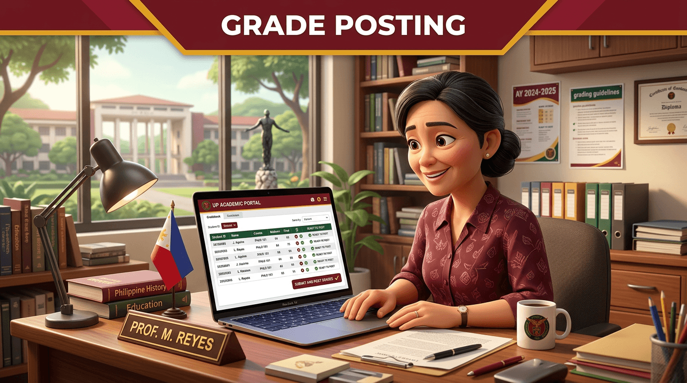 Grade posting workflow view in GRADUS